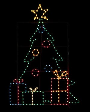12' Tree With Packages Holiday Light Display