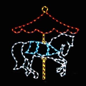 Single Horse Carousel Holiday Display