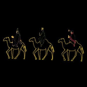 10' Wise Men Scene With Camels Holiday Light Display
