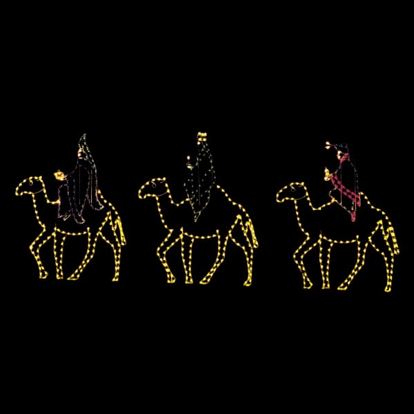 10' Wise Men Scene With Camels Holiday Light Display