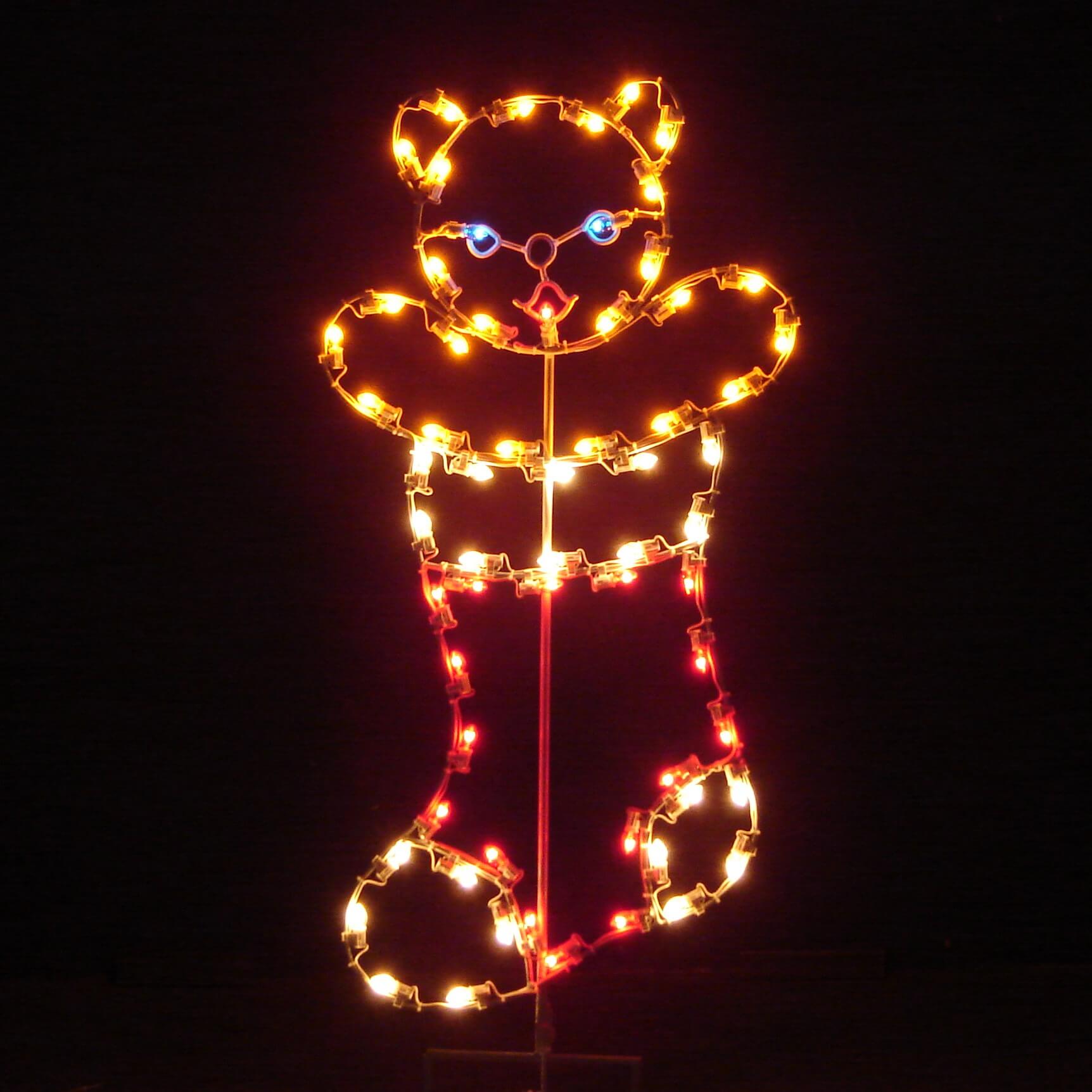 4' Bear In Stocking Holiday Light Display