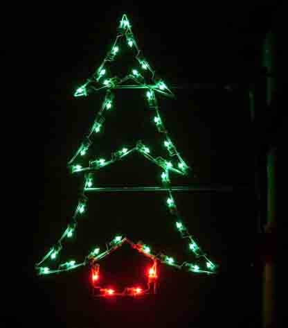 4' Christmas Tree Pole Mount Holiday Light Display