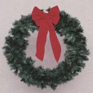 6′ Traditional Garland Wreath with Red Bow