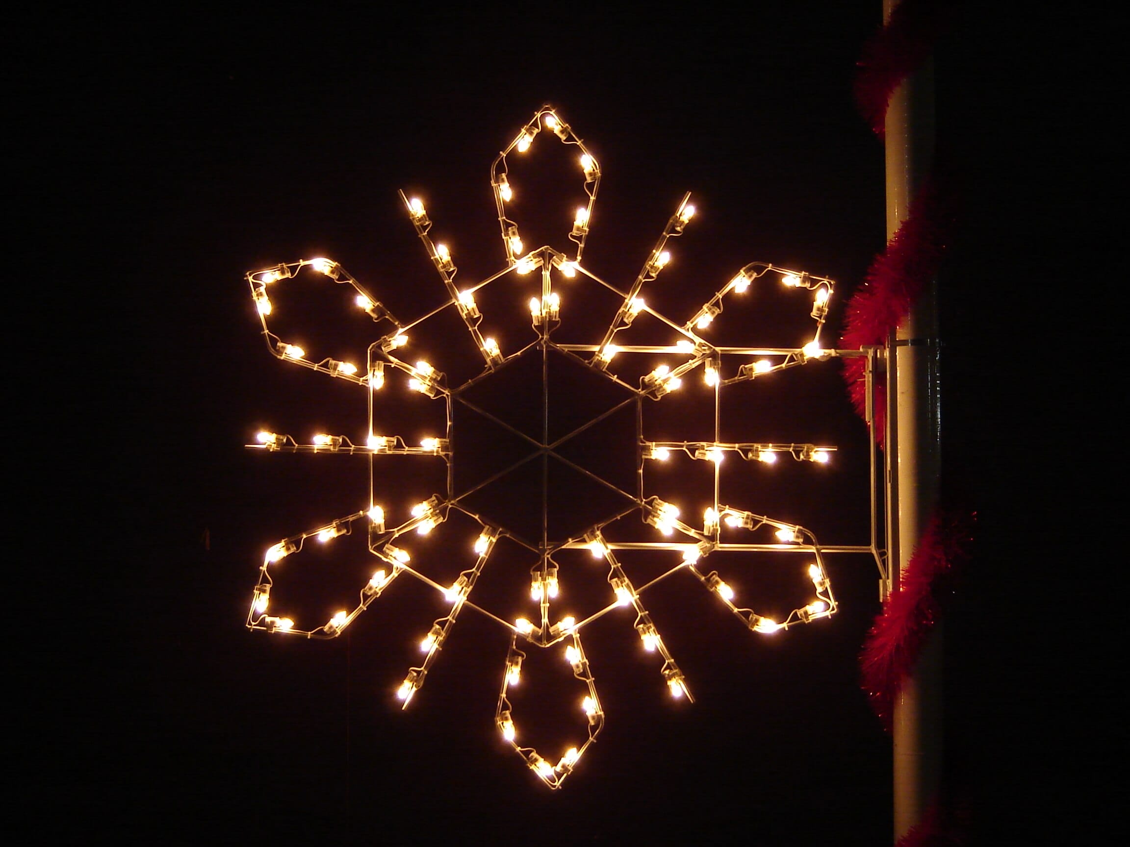 6' Flower Snowflake Pole Mount Holiday Light Display