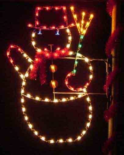 6' Snowman With Broom Pole Mount Holiday Light Display