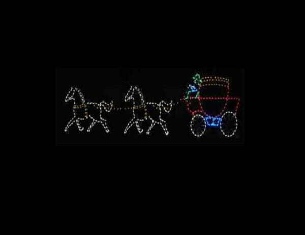 6' Horses And Carriage Holiday Light Display