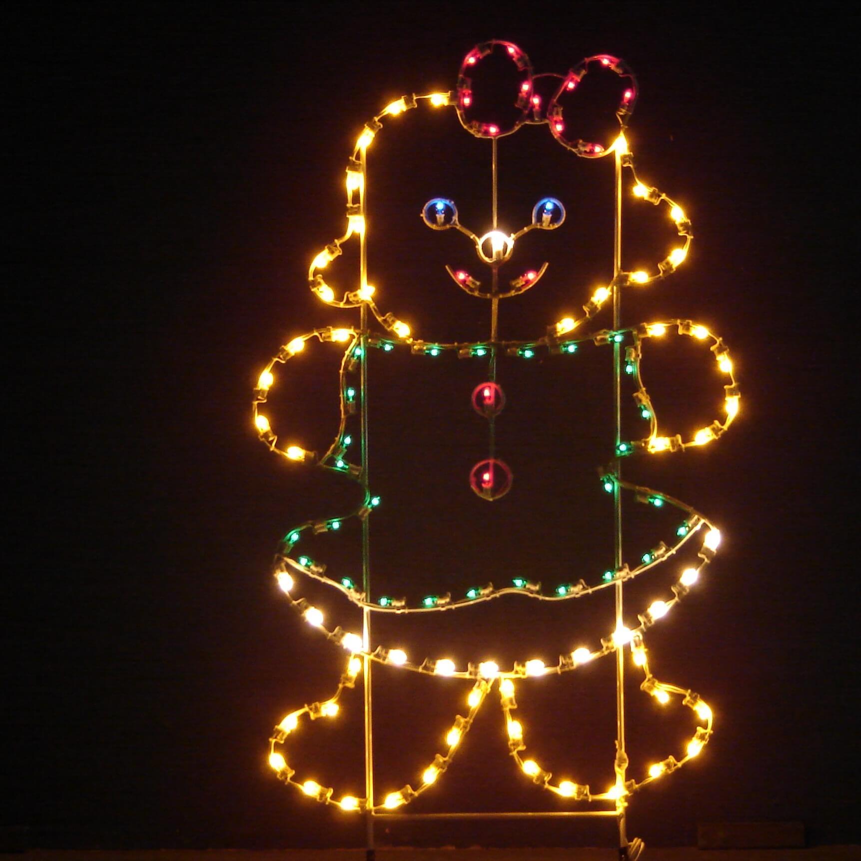 6' Gingerbread Girl Holiday Light Display - Creative Displays