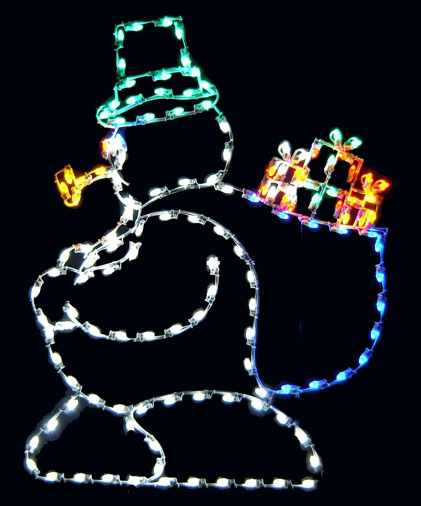 6' Snowman With Bag Holiday Light Display - Creative Displays