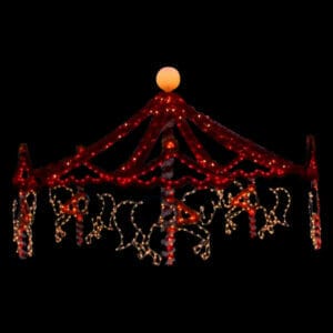 12' Five Horse Carousel Holiday Light Display
