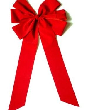 12" OUTDOOR RED VELVET CHRISTMAS BOW