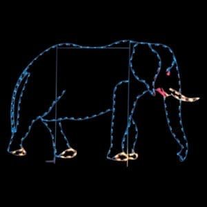 8' Bull Elephant Holiday Light Display