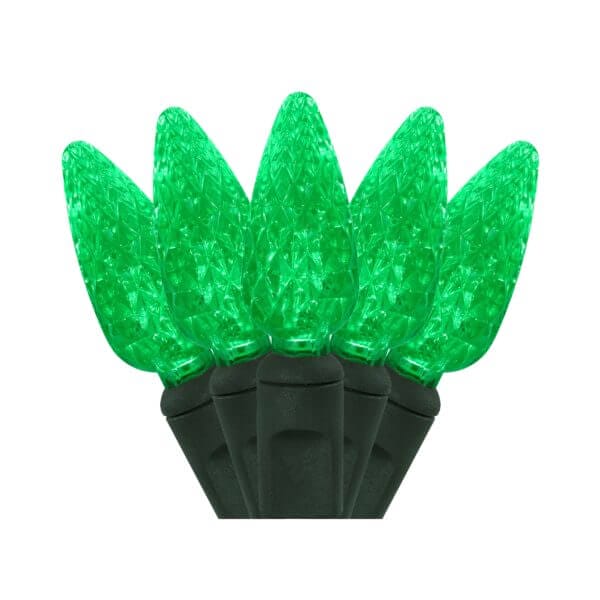 C6 50 Light LED Green Christmas Lights Creative Displays
