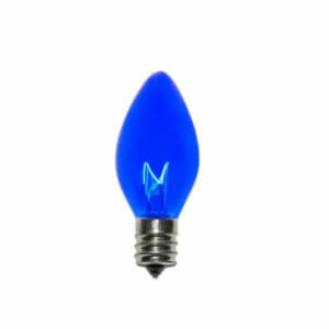 C7 Incandescent Transparent Blue Bulbs