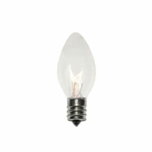 C7 Incandescent Transparent Clear 5 Watt Bulbs