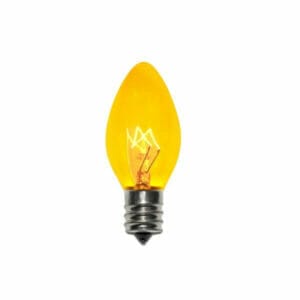 C7 Incandescent Transparent Yellow Bulbs