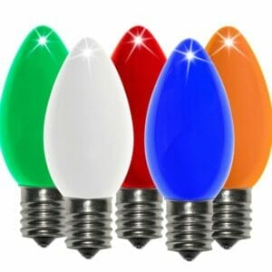 C9 Incandescent Ceramic Multi-Colored Twinkle Bulbs