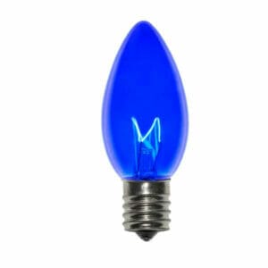 C9 Incandescent Transparent Blue Bulbs