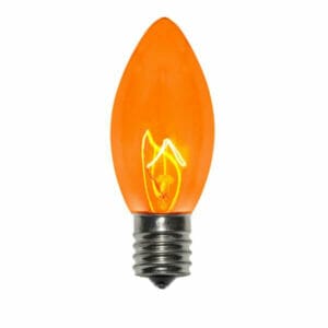 C9 Incandescent Transparent Orange Bulbs