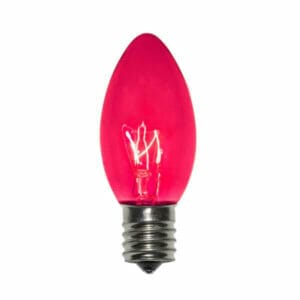 C9 Incandescent Transparent Pink Bulbs