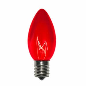 C9 Incandescent Transparent Red Bulbs