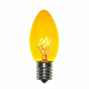 C9 Incandescent Transparent Yellow Bulbs