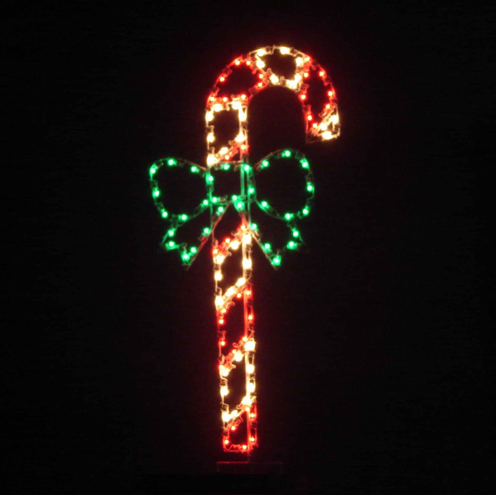 6' Candy Cane & Bow Holiday Light Display - Creative Displays