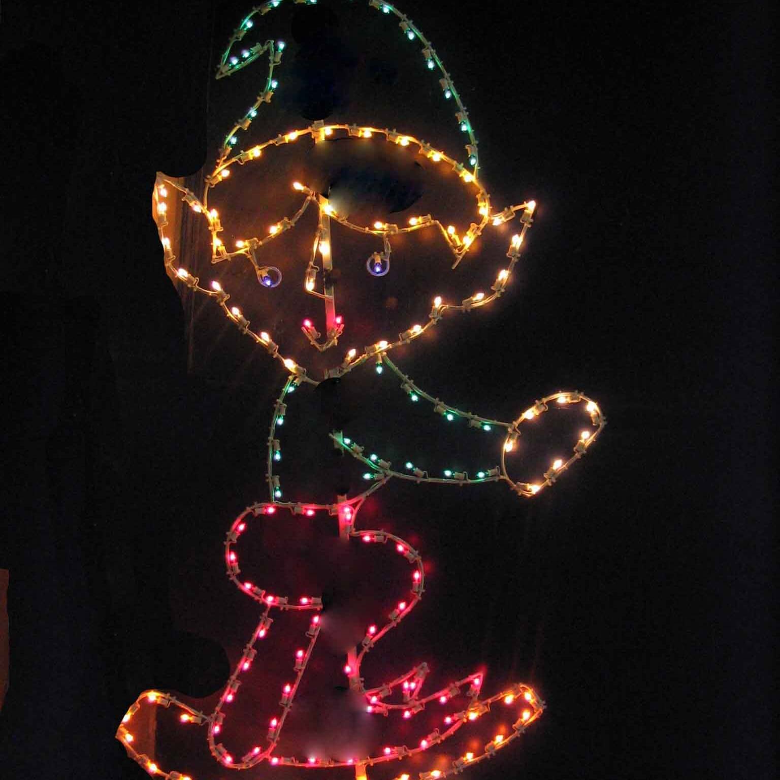 6' Elf With Skateboard Holiday Light Display - Creative Displays