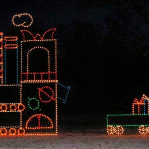 24' Toy Factory With Santa Train Holiday Light Display