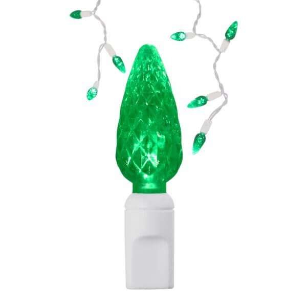 C6 LED Green Icicle Lights