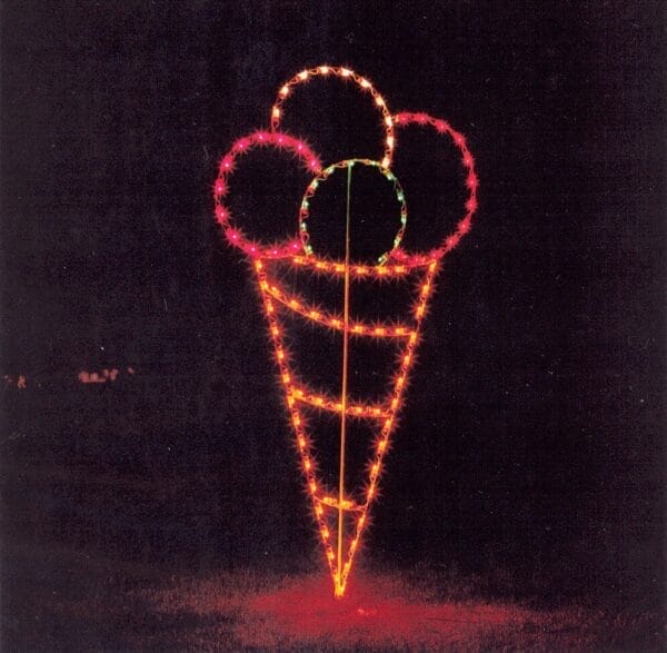 6' Ice Cream Cone Holiday Light Display