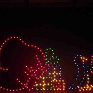 6' Penguin With Santa's Bag Holiday Light Display