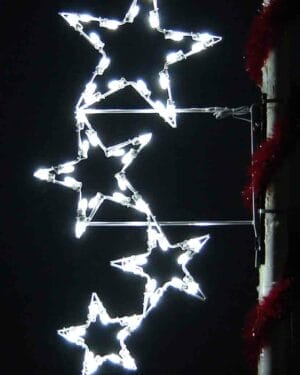 5.5' Silhouette Four Falling Stars Holiday Light Display
