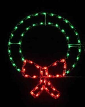 4' Silhouette Wreath Holiday Light Display
