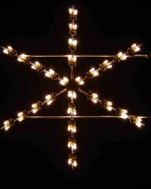 4' Silhouette Simple Burst Snowflake Holiday Light Display