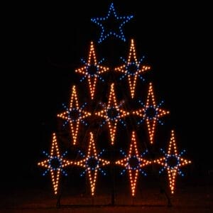 Tree Made Of Stars Holiday Light Display