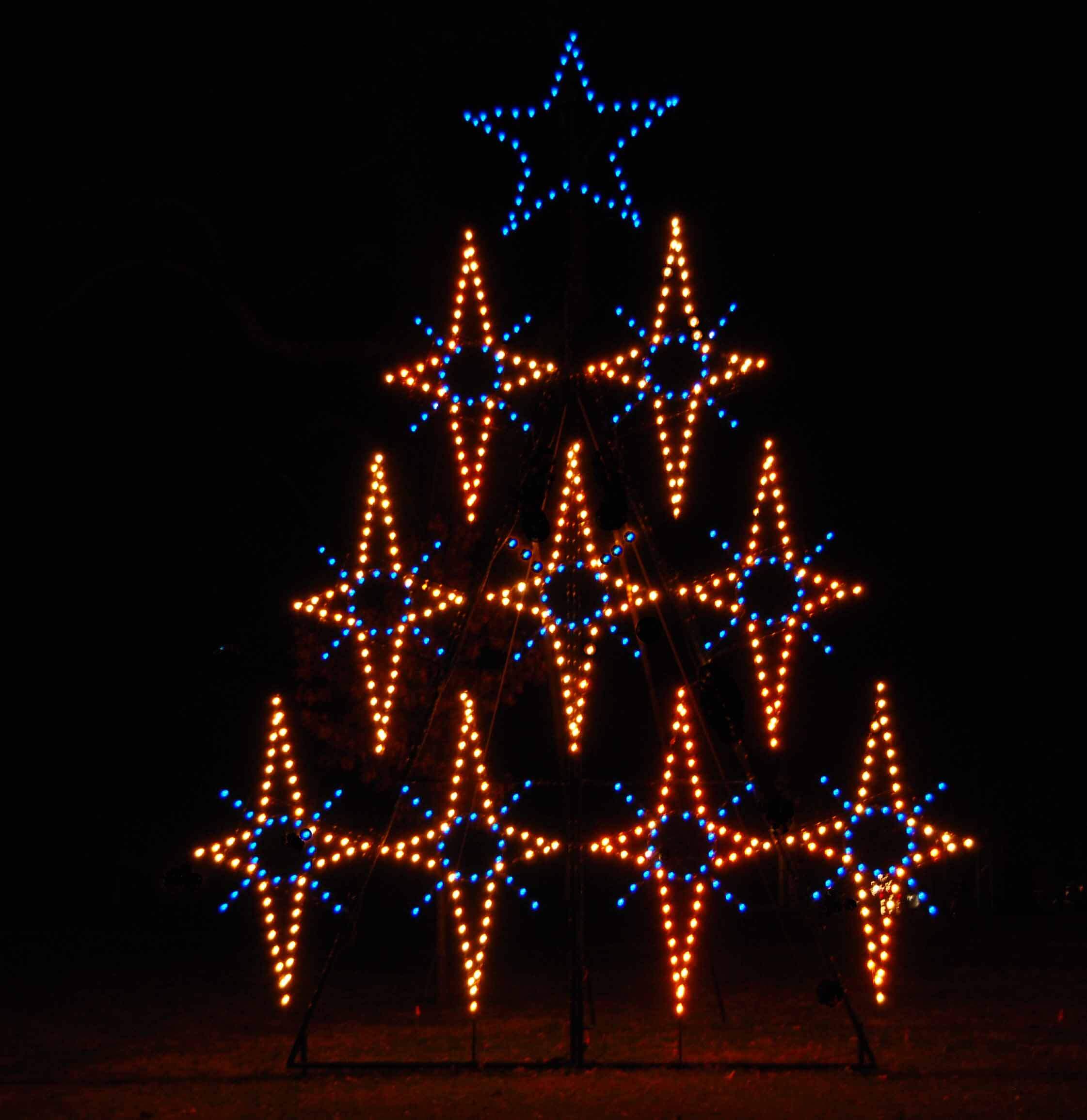 Tree Made Of Stars Holiday Light Display - Creative Displays