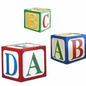 FIBERGLASS OVER SIZED ABC BLOCKS