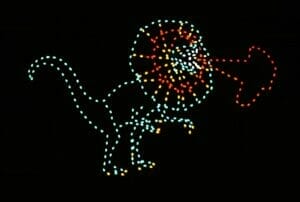 8' Animated Dilophosaur Holiday Light Display