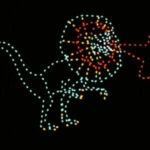 8' Animated Dilophosaur Holiday Light Display