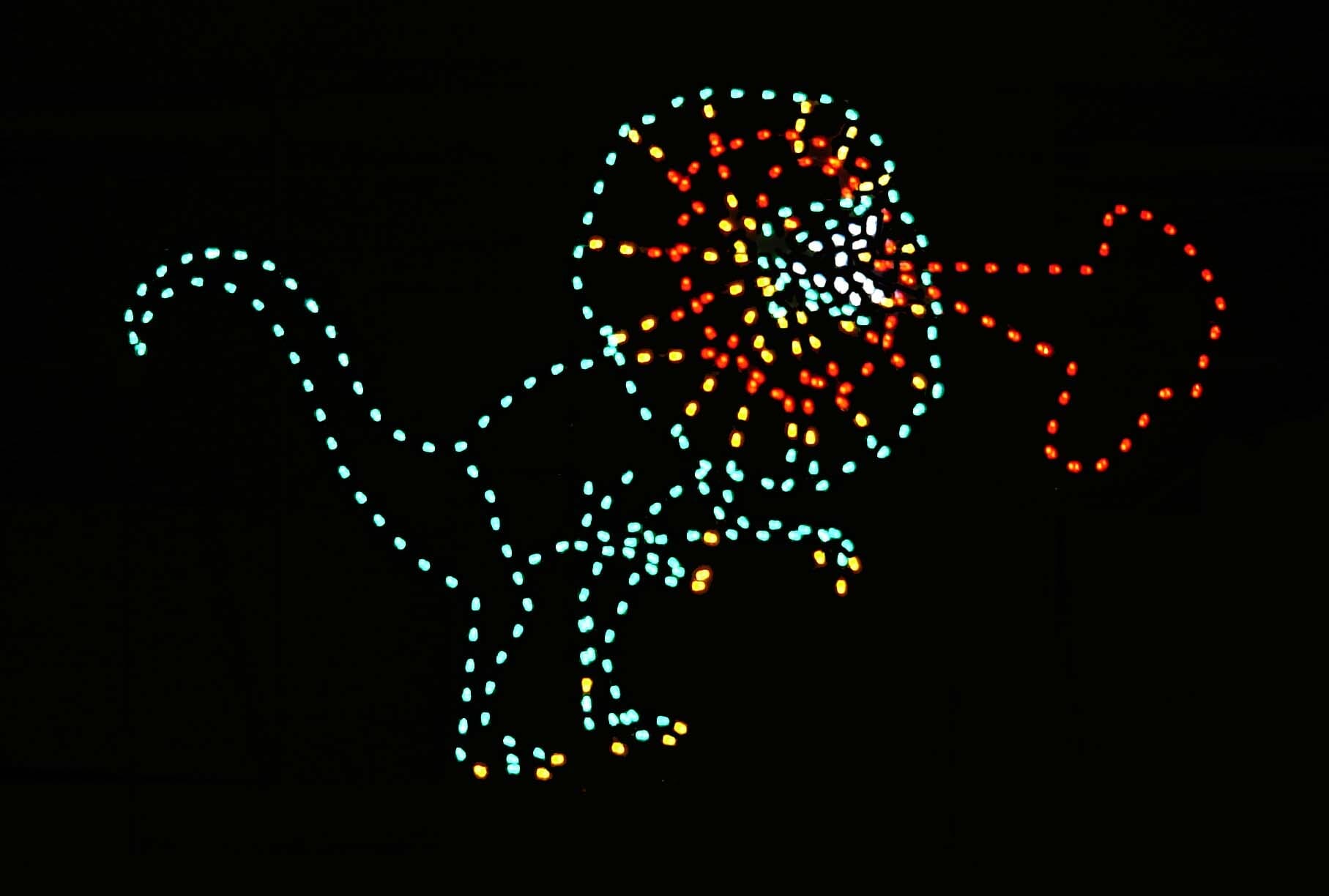 8' Animated Dilophosaur Holiday Light Display