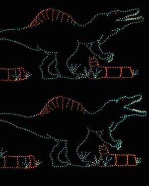 17' Animated Spinosaurus Holiday Light Display