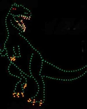 16' Animated T-Rex Holiday Light Display