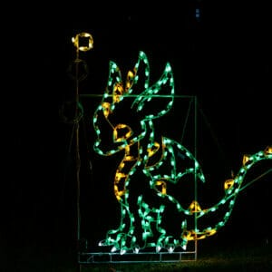 6.5' Animated Baby Dragon With Smoke Holiday Light Display