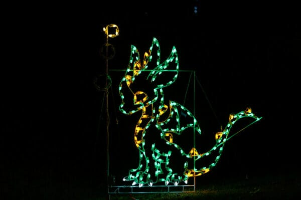6.5' Animated Baby Dragon With Smoke Holiday Light Display