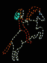 7.5' Indian On Rearing Horse Holiday Light Display