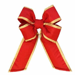 36" Canada Red Nylon With Gold Trim Christmas Bow