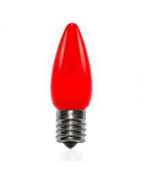 C9 LED Red Opaque Smooth Bulbs