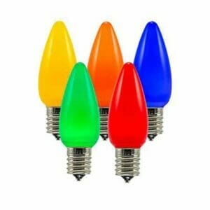 C9 LED Multi-Colored Opaque Smooth Bulbs 25 Pack