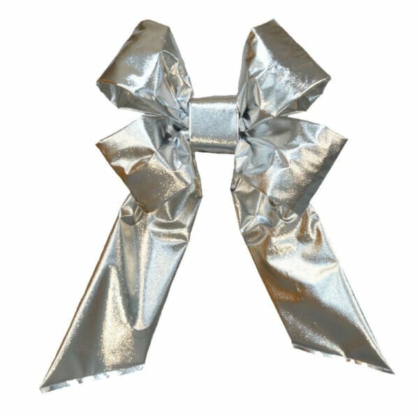 12" MYLAR SILVER CHRISTMAS BOW