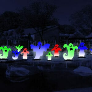 5' Ghosts Halloween Light Display